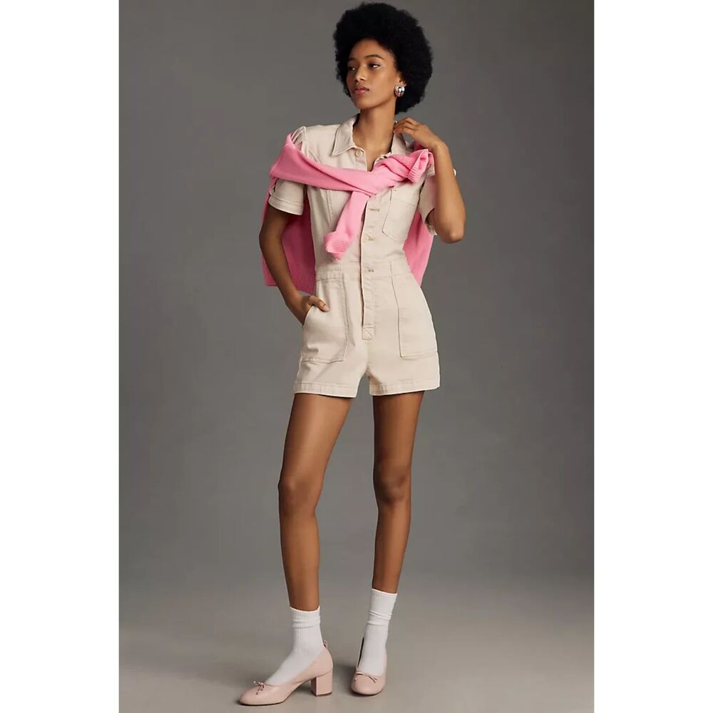 The Kit Utility Romper by Pilcro Dusty Pink Size 8 New